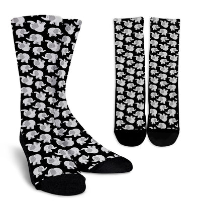 Elephant Pattern Socks - Black