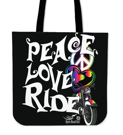 RAINBOW Love, Peace, Ride CLOTH TOTE