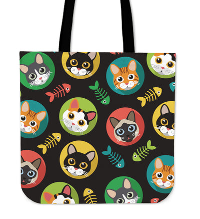 Round Eyes Cat Tote Bag