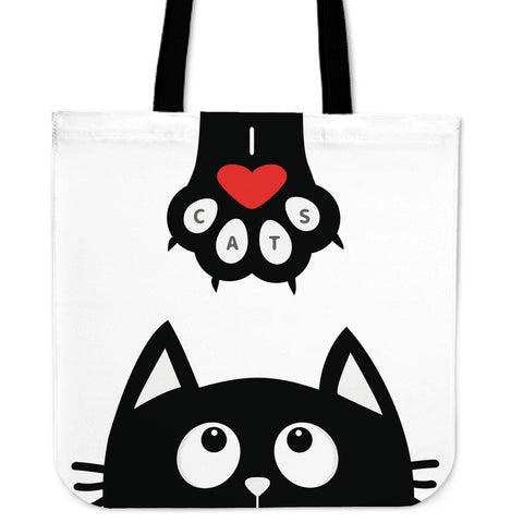 White Cat Tote Bag