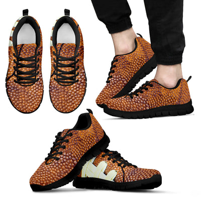 Black Mens Football Print Shoes