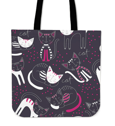 Purple Rest Cat Tote Bag