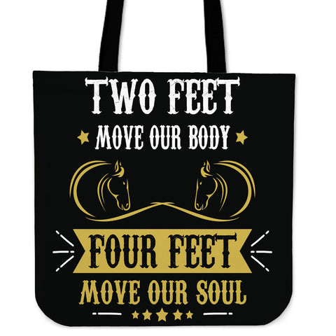 Two Feet Four Feet Horse Cloth Tote Bag