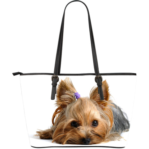 Yorkie Large Leather Tote