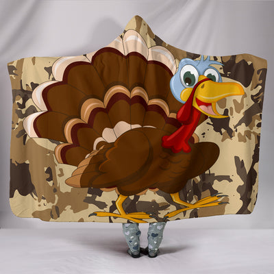 Turkey Plush Lined Hooded Blanket