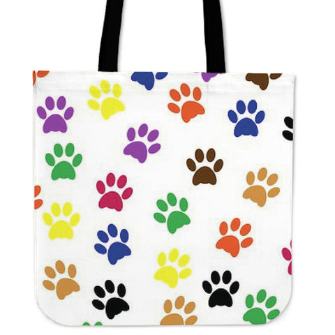 Colored Paw s Tote Bag
