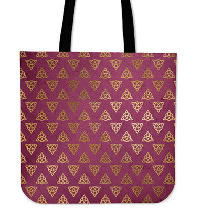 Celtic Triquerta Knot Burgundy Tote Bag