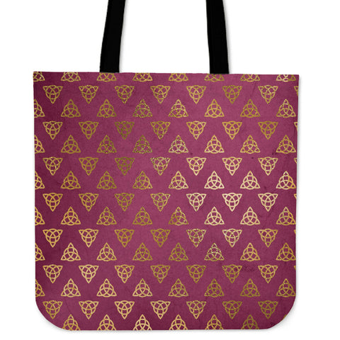 Celtic Triquerta Knot Burgundy Tote Bag
