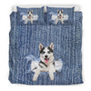Siberian Husky Break The Wall Bedding Set