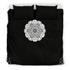 Bedding Set - Black With B&W Mandala