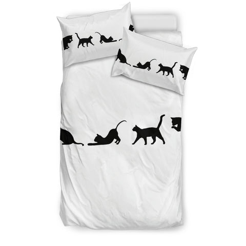 Cat White Bedding Set