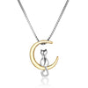 New Fashion Jewelry Silver Gold Cat Moon Necklace