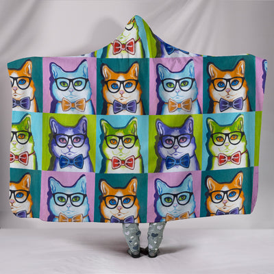 Funky Cat Hooded Blanket