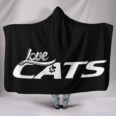 Love Cats Hooded Blanket