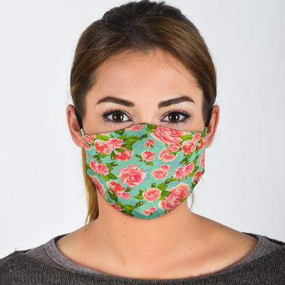 Vintage Floral Blue - Face Mask