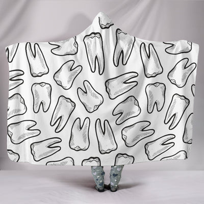 Teeth Hooded Blanket