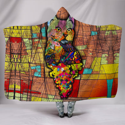 Surreal Cat Hooded Blanket