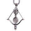 Stainless Steel Unisex Pendant Necklace Vintage Bow and Arrow With the Cross Heart