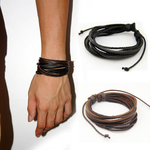 Leather Braided Rope Bracelets